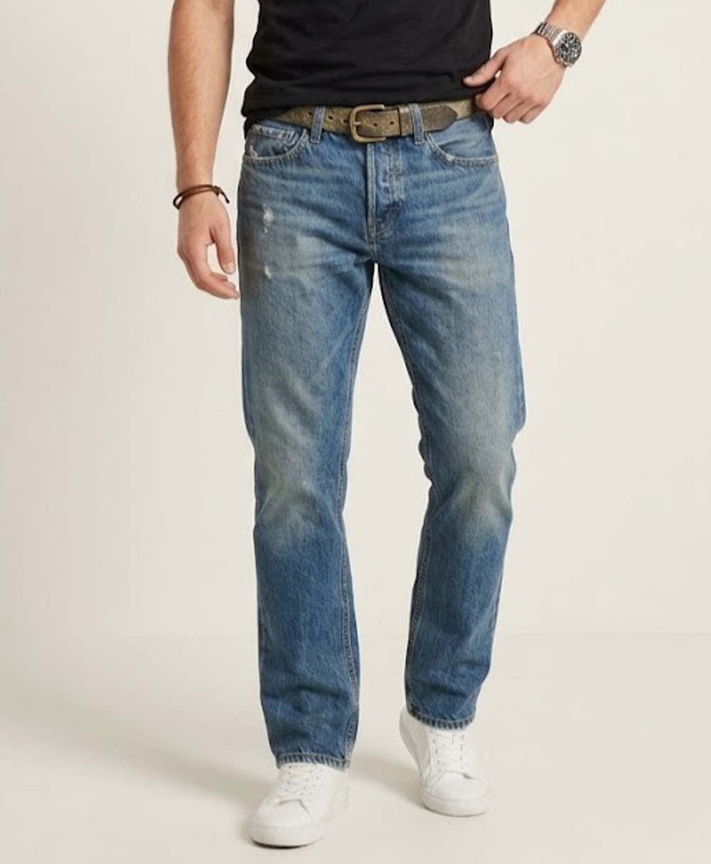 Hollister Mens Jeans 30x34 Blue Denim Distressed Button Fly Y2K Skater Straight